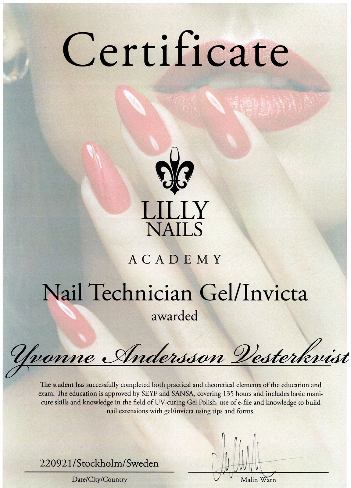 Nail Technician Gel/Invicta